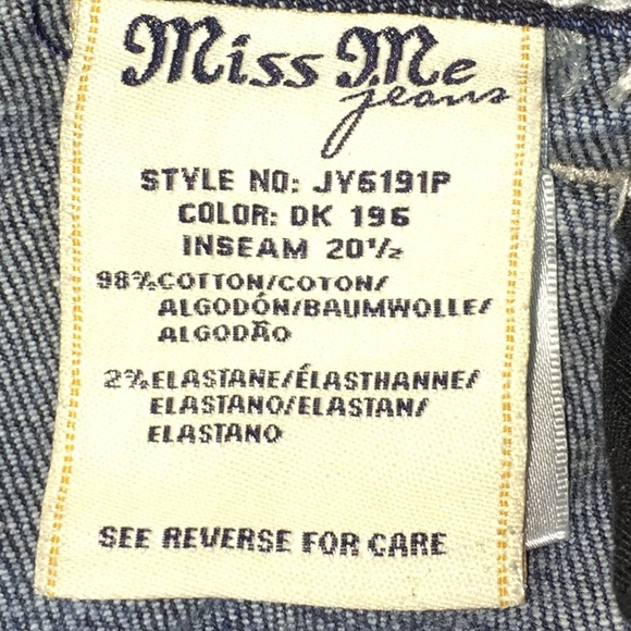 Miss Me Cuffed Capri Jeans Style JY6191P - Picture 5 of 6